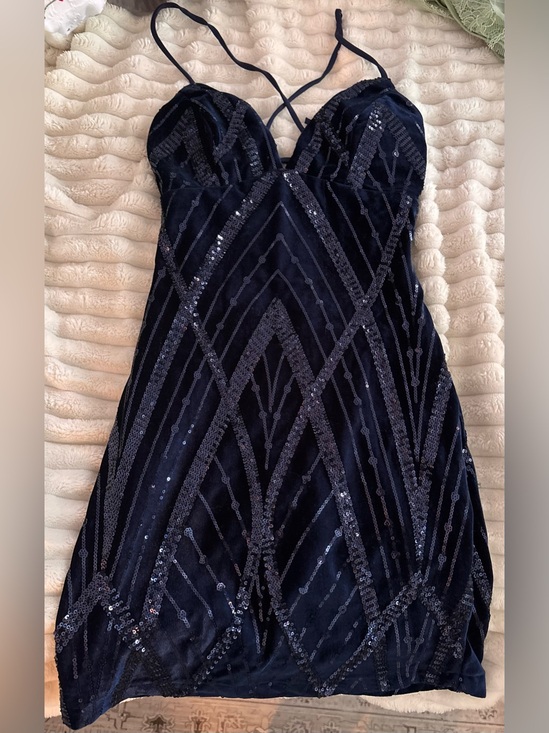 Windsor Dresses & Skirts - Windsor Navy Sequin Strappy Mini Dress